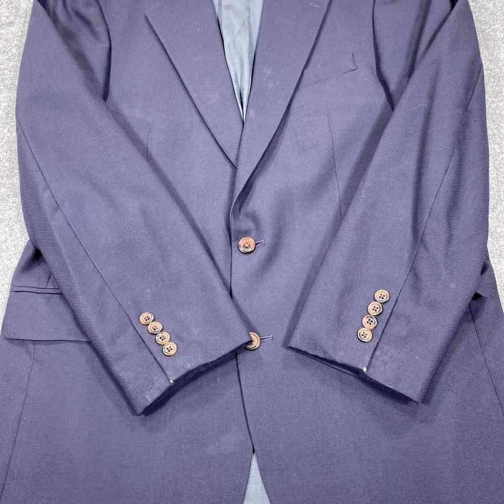 Ralph Lauren Blazer Mens 42 Blue Wool Classic 2-Piece Single-Breasted Lined